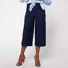 Nina Leonard Wide Leg Elastic Waist Crop Pant