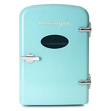 Nostalgia Retro 6-Can Cooling and Heating Refrigerator in Aqua