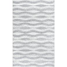 nuLOOM  4' x 6' Grey Tristan Contemporary Waves Area Rug 