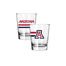Official College Big Stripes 15 oz. Double Old Fashion 2pk - Arizona