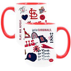Official MLB 2-Pack 15oz Inner Color Mugs Cardinals