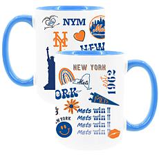 Official MLB 2-Pack 15oz Inner Color Mugs Mets