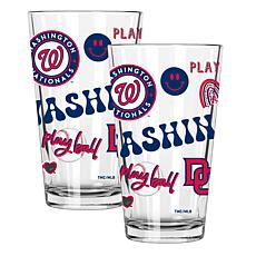 Official MLB 2-Pack 16oz Stainless Steel Pint Glasses