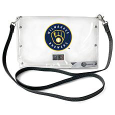 Official MLB Clear Envelope Purse with Team Logo - Milwaukee Brewers