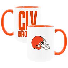 Official NFL TRI Team Code 15 oz. Mug 2-pack - Cleveland Browns
