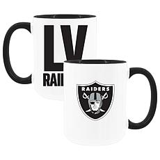 Official NFL TRI Team Code 15 oz. Mug 2-pack - Las Vegas Raiders