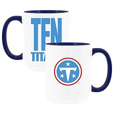 Official NFL TRI Team Code 15 oz. Mug 2-pack - Tennessee Titans