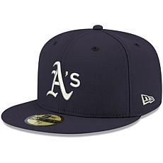 Officially Licensed Fanatics MLB Men's Athletics White Logo Fitted Hat
