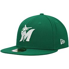 Officially Licensed Fanatics MLB Men's Marlins White Logo Fitted Hat