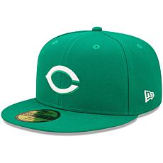 Officially Licensed Fanatics MLB Men's Reds White Logo Fitted Hat