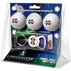 Officially Licensed LinksWalker 3 Golf Balls & Bottle Opener -MS State