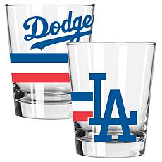 Officially Licensed MLB 15 oz. Old Fashioned Glass 2-pack - Dodgers