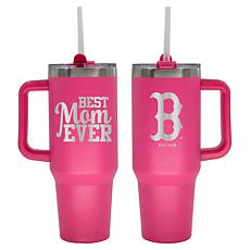 Officially-Licensed MLB  40oz Best Mom Ever Pink Tumbler, Red Sox