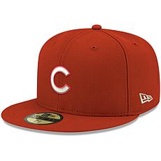 Officially Licensed MLB Men's New Era White Logo Fitted Hat - Cubs 
