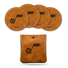 Officially Licensed NBA Personalized 4-pack Brown Coasters - Jazz