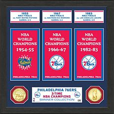 Officially Licensed NBA Phila. 76ers Banner Bronze Coin Photo Mint