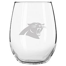 Officially Licensed NFL 15oz. Etched Stemless Glass Tumbler, Panthers