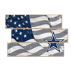 Officially Licensed NFL Flag 3 Plank Wall Sign - Dallas Cowboys