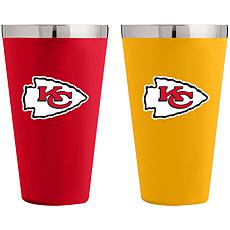 Officially Licensed NFL Kansas City Chiefs 2-Pack 16 oz. Glass Set