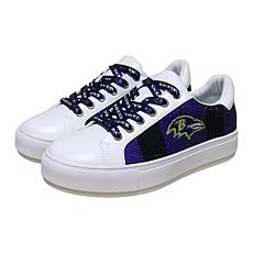 Officially Licensed NFL Lace-Up Sparkle Sneaker by Cuce Shoes