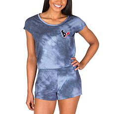 Officially Licensed NFL Marina Ladies Knit SS Romper - Texans