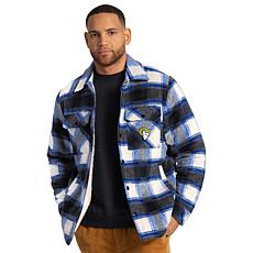 Officially Licensed NFL Men's Plaid Shirt Jacket