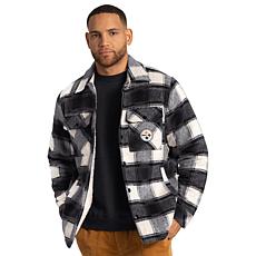 Officially Licensed NFL Men's Plaid Shirt Jacket