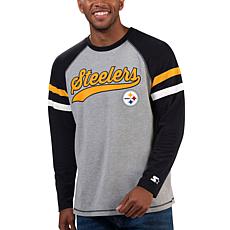 Men's Fanatics Branded Chase Claypool Heathered Black Pittsburgh Steelers  Name & Number Tri-Blend Hoodie T-Shirt