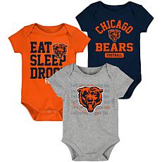 Officially Licensed NFL Newborn & Infant Bodysuit 3pcs. Bears