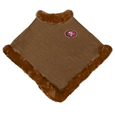 Officially Licensed NFL One-Size Fur-Trim Poncho - San Francisco 49ers