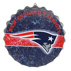 Officially Licensed NFL Patriots Distressed Metal Bottle Cap Sign