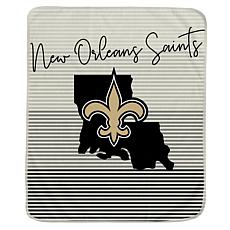 Officially Licensed NFL Ultra Fleece State Stripe Throw Blanket-Saints