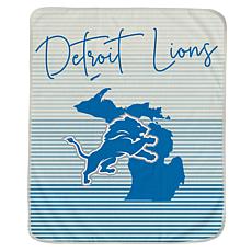 Officially Licensed NFL Ultra Fleece State Stripe Throw Blanket- Lions