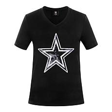 Officially Licensed NFL Women's Sequin Logo Tee from Fabgating by Cucé