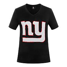 Officially Licensed NFL Women's Sequin Logo Tee from Fabgating by Cucé