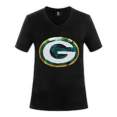 Officially Licensed NFL Women's Sequin Logo Tee from Fabgating by Cucé
