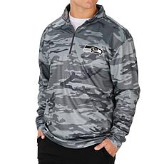 Officially Licensed NFL Zubaz Camo 1/4-Zip Pullover - Seattle Seahawks
