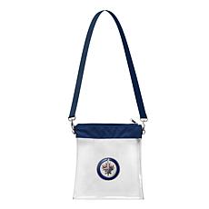 Officially Licensed NHL Clear Satchelette Bag w/3D Logo- Winnipeg Jets