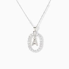Oval Framed Initial Pendant Necklace