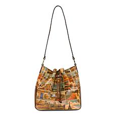 Patricia Nash Belamy Leather Drawstring Bucket Bag