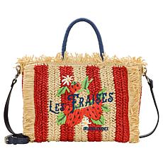 Patricia Nash Les Fraises Woven Tote with Adjustable Strap