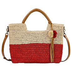 Patricia Nash Marguerite Woven Tote with Pom Pom Tassel