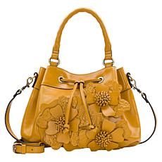 Patricia Nash Oriana Leather Floral Drawstring Bag