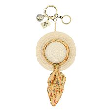 Patricia Nash Sun Hat with Patterned Scarf Handbag Charm