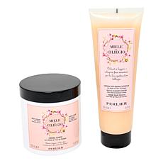 Perlier Cherry Blossom Honey Shower & Body Cream 2-piece Kit