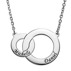 Personalized Engraved Interlocking Circles Necklace