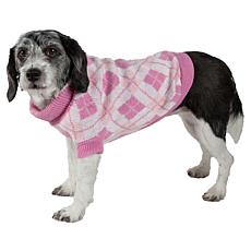 Pet Life Argyle Style Ribbed Fashion Pet Sweater