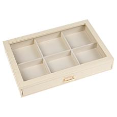 Prestige™ Croco-Embossed Single Drawer Jewelry Box - 6- Compartment