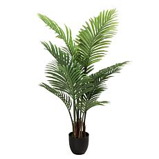 Puleo International 4' Artificial Areca Palm Tree in Black Plastic Pot