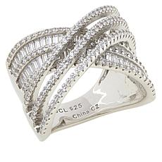 Radiance Absolute™ 2.61ctw CZ Baguette and Round Crossover Ring